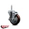Service Caster 4 Inch Maroon Polyurethane Wheel Swivel 34 Inch Threaded Stem Caster with Brake SCC SCC-TS20S414-PPUB-MRN-TLB-34212 - alternate 4